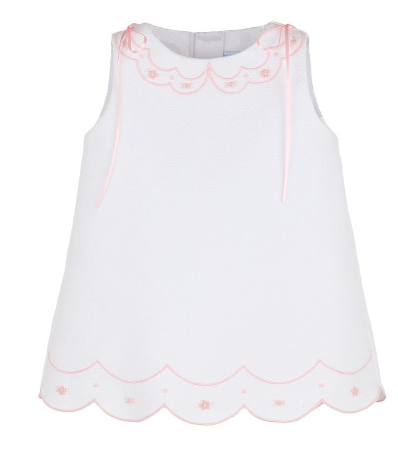 Embroidery Scallops A- Line Dress 8326