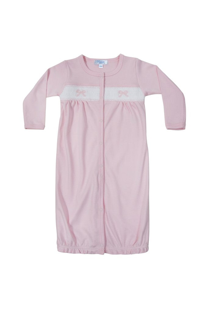 Bow Smocked Converter Gown