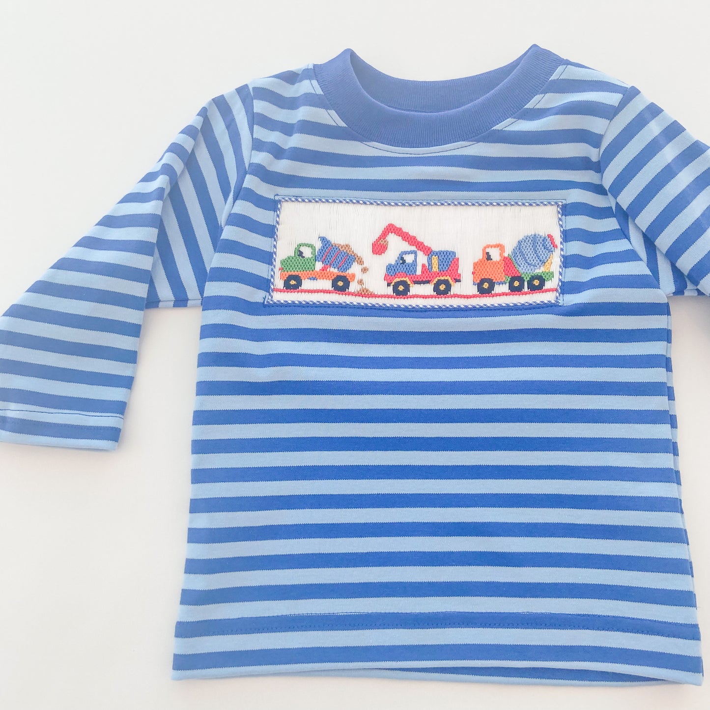Construction Smocked Long Sleeve Tee