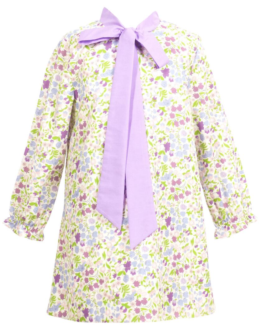 Jacqueline Dress Mulberry Floral Geometric