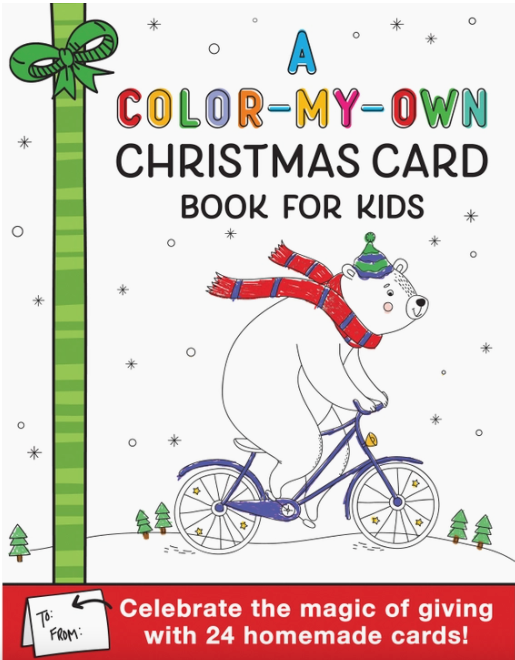 Color-My-Own Christmas Card Book for Kids
