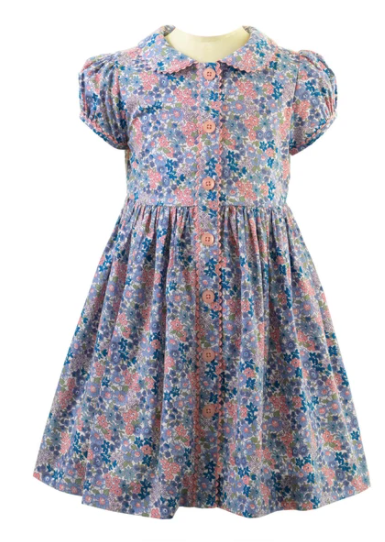 Winter Floral Button Front Dress