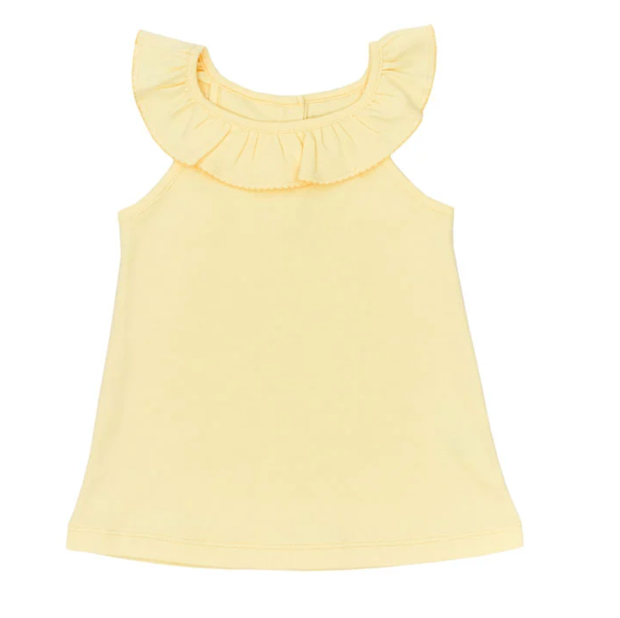 Ruffled Sleeveless Tee Yellow