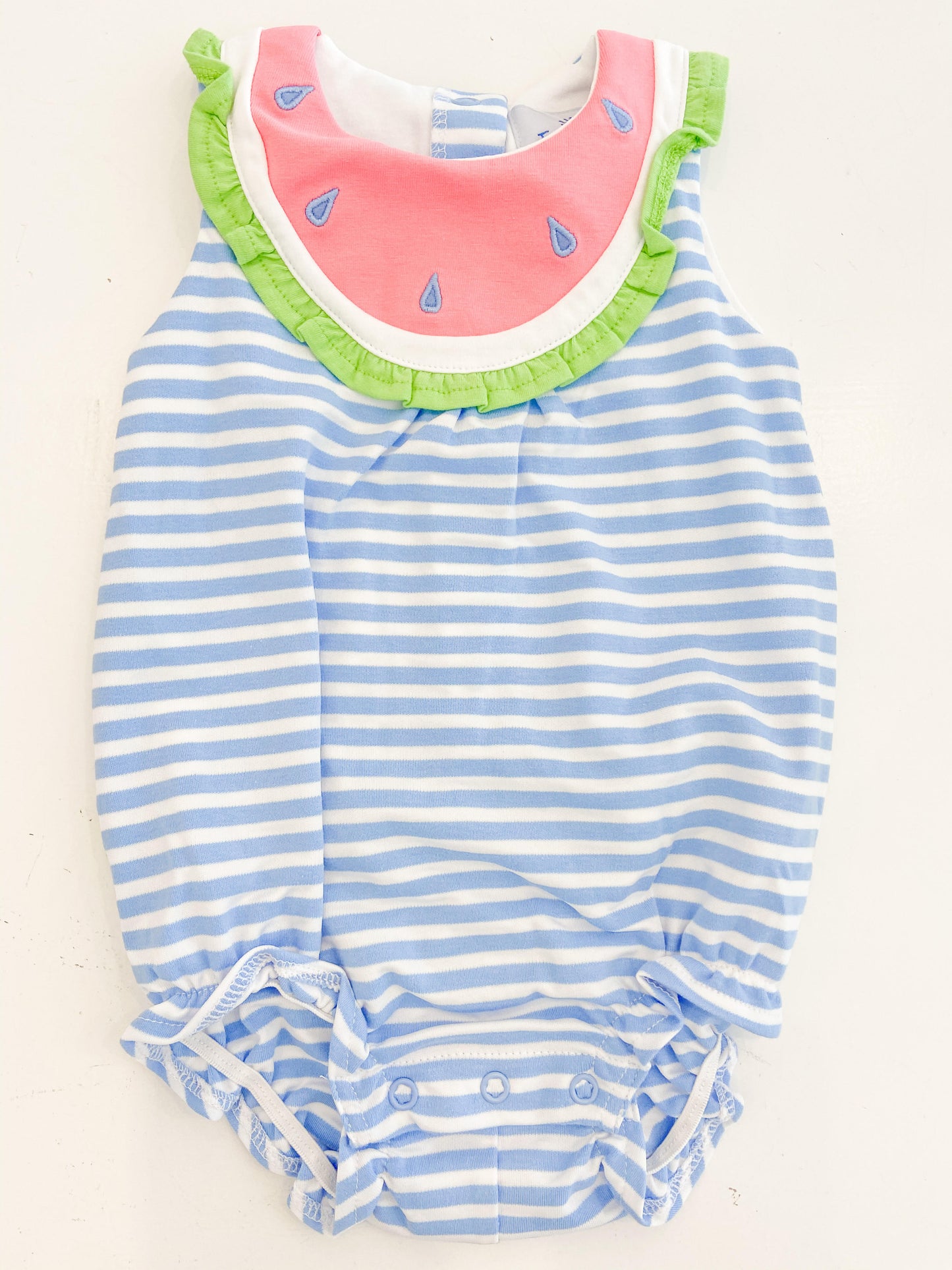 Stripe Knit Romper with Watermelon