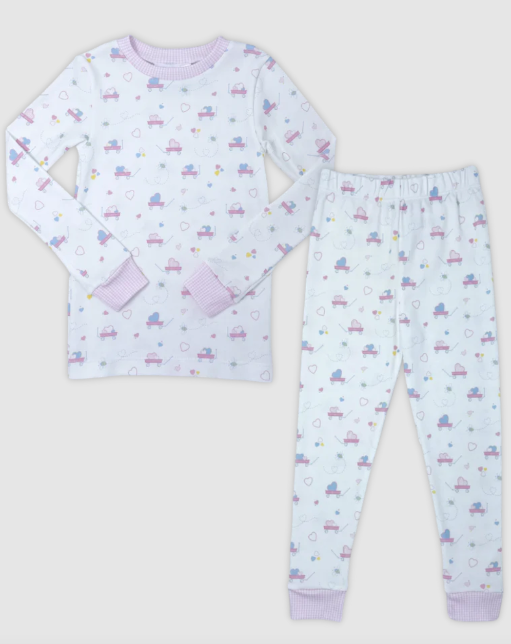 Sweet Pea PJ Set Wagon Heart Pink