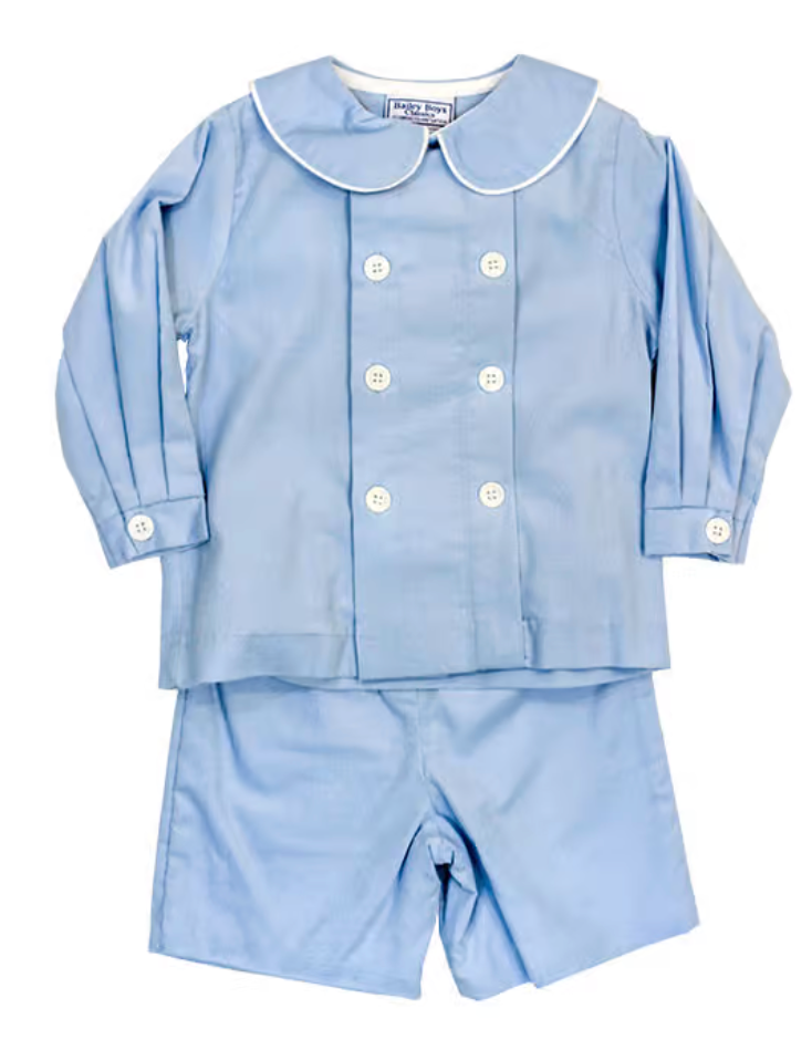Light Blue Cord Dressy Short Set