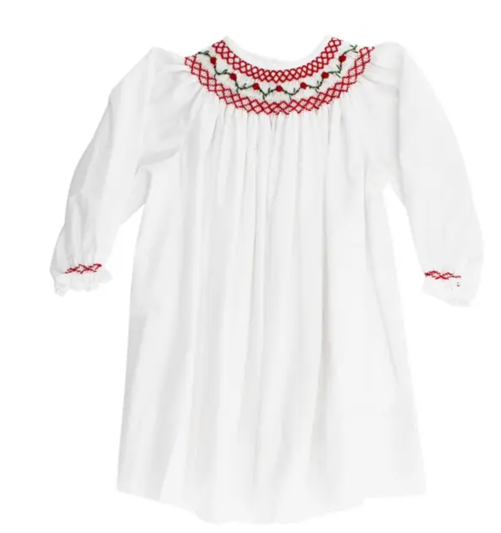 Red Rosebud Bishop Dress
