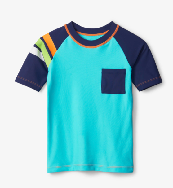 Turtle Stripes Short Sleeve Rashguard