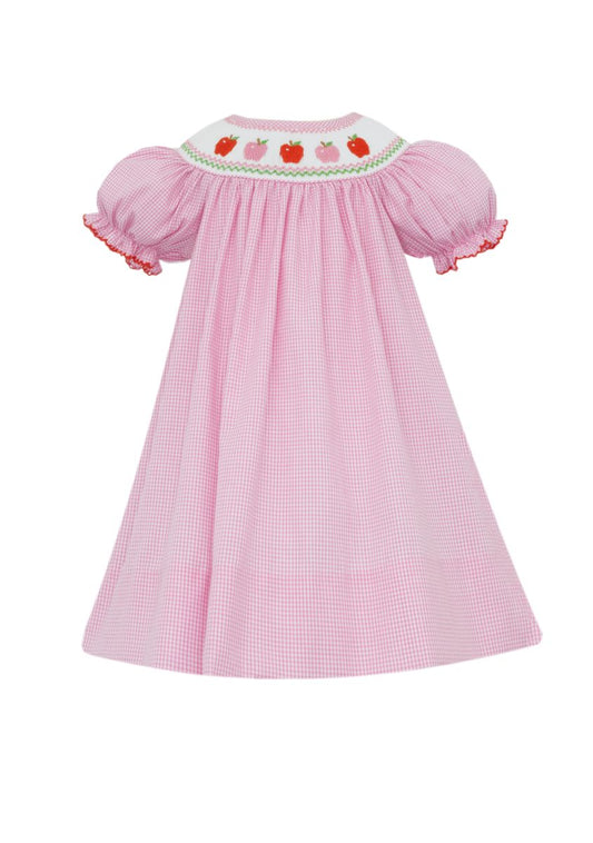 PINK & RED APPLES - Pink Gingham Bishop