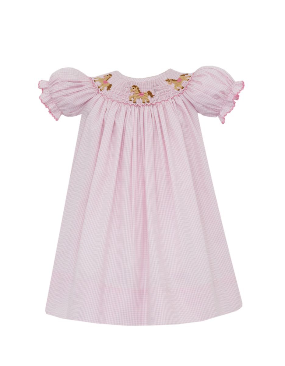 HORSES GIRL'S - Pink Gingham Bishop