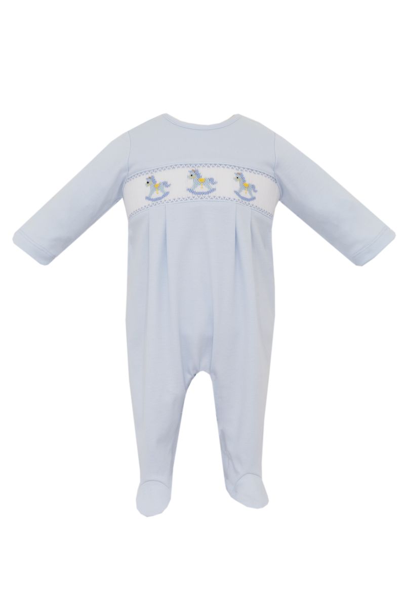 ROCKING HORSES - Light Blue Footie