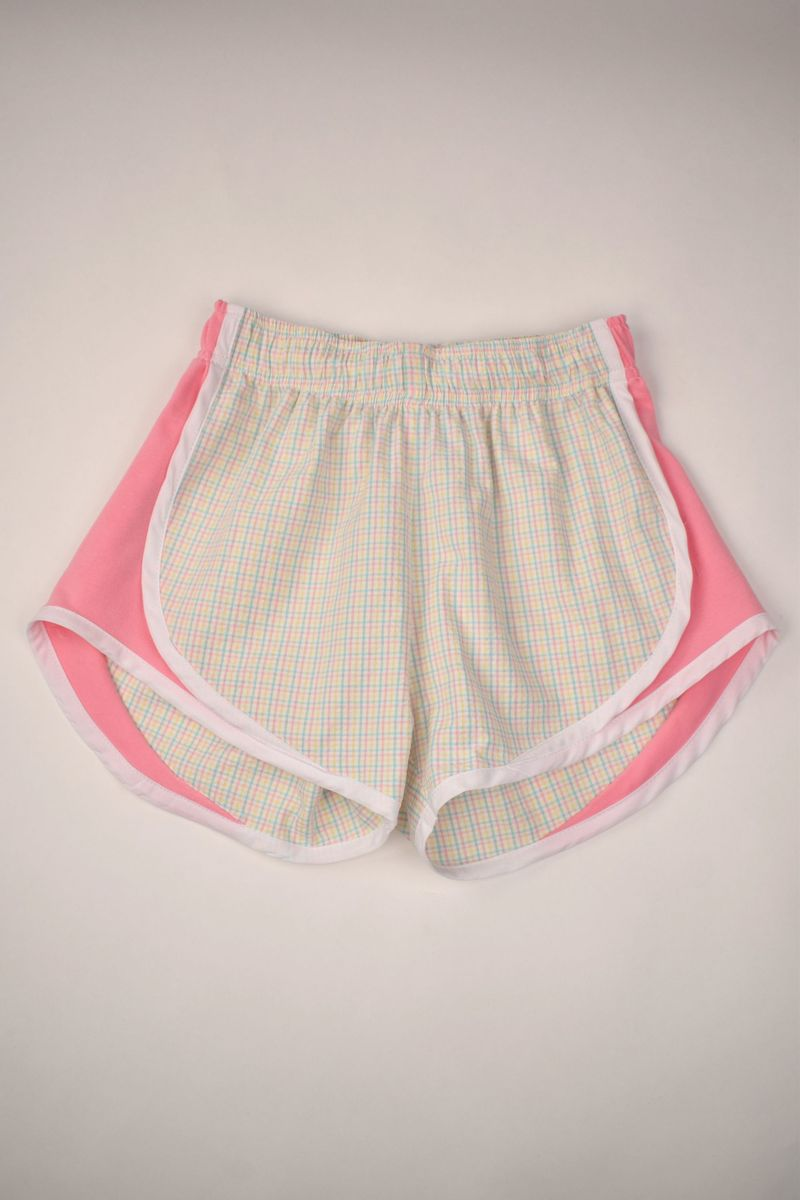 Pink Side Plaid Shorts