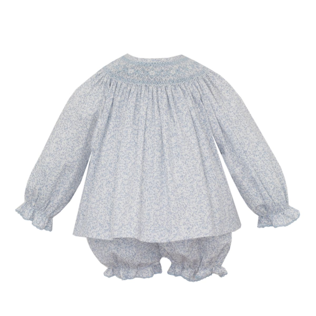 Grace - Lt. Blue Liberty Print Bishop Bloomer Set L/S 103CL