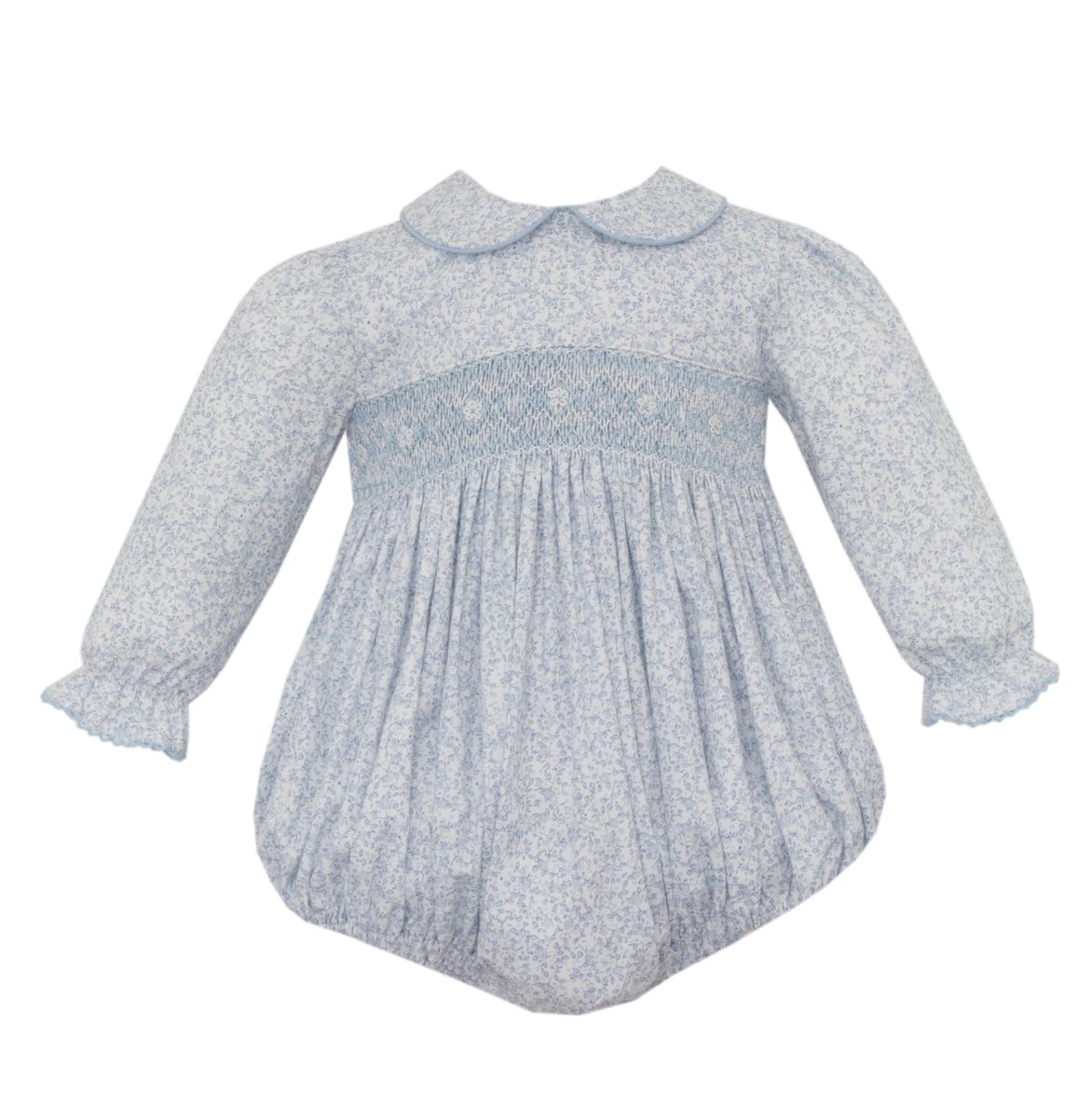 Grace - Lt. Blue Liberty Print Girl's Short Bubble L/S 103F