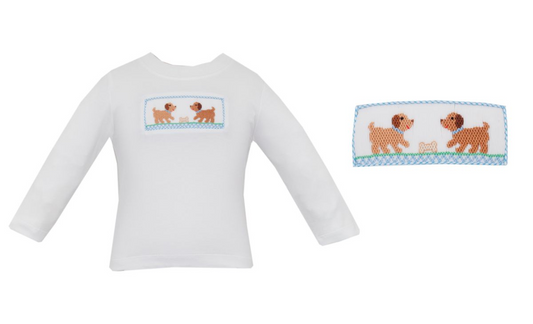 Puppies Boy's - White T-Shirt L/S