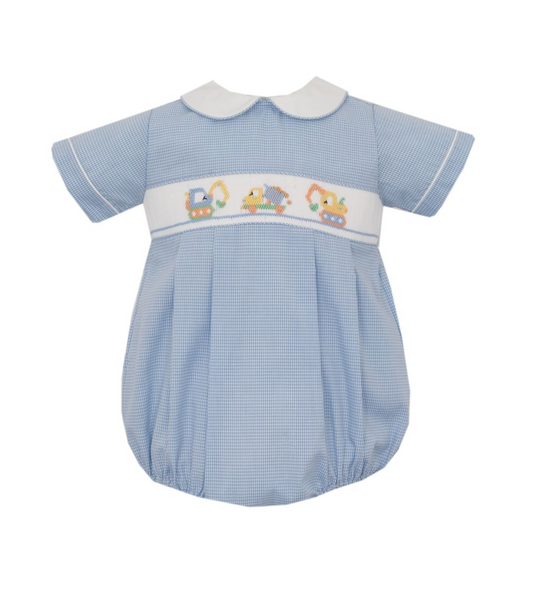 Trucks - Blue Gingham Boy's Short Bubble 131BB