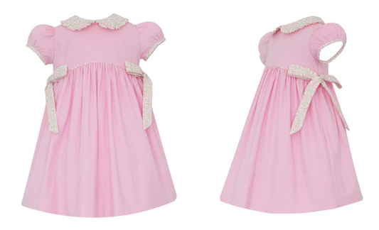 Group 2 - Pink Corduroy Dress w/Pink Floral Collar and Side Bows S/S 171D