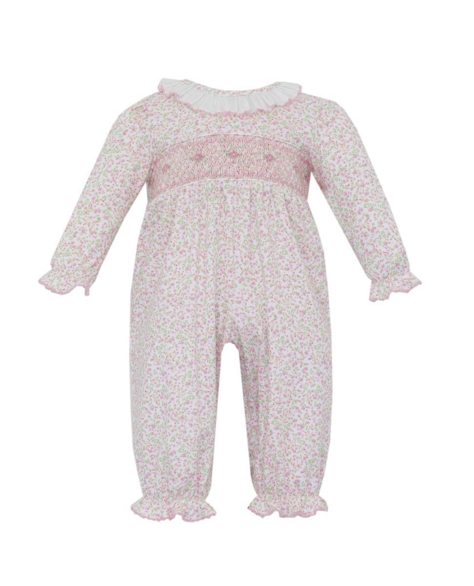 Harper - Tiny Pink Floral Knit Long Footie n/Feet L/S 400G2