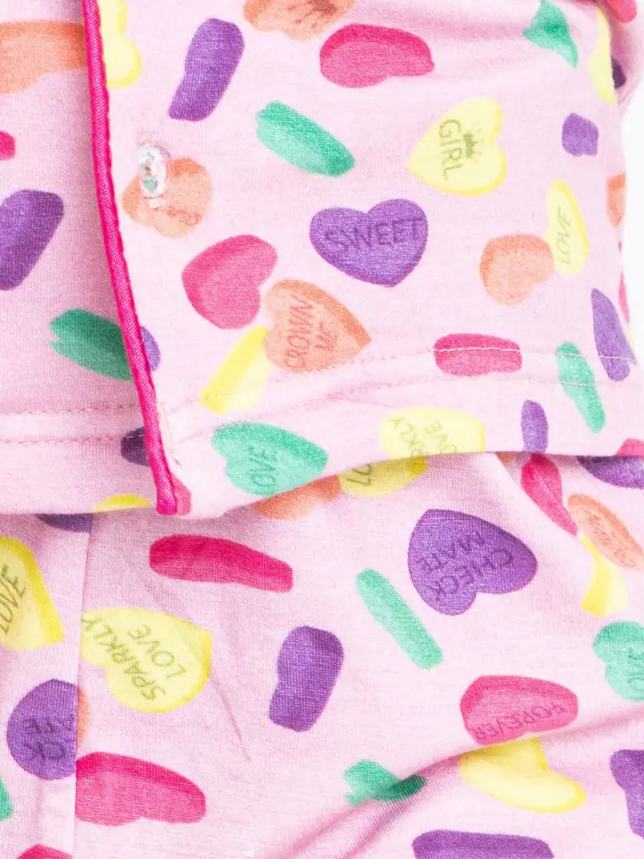 Candy Hearts Short Sleeve Pajama Set