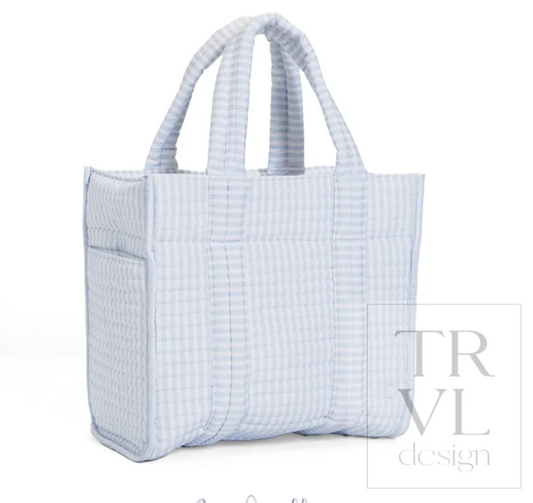 QUILTED MINI GO GO TOTE - PIMLICO STRIPE BLUE