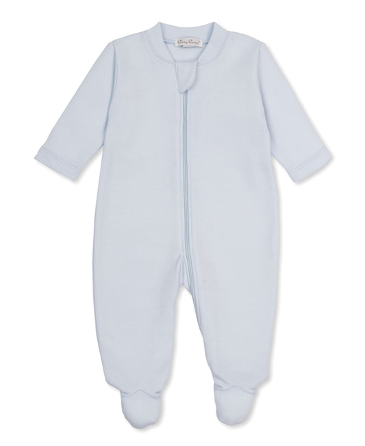 Jacquard Footie w/ Zip Light Blue