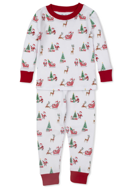 Santa's Sleigh Pajama Set Snug Prt