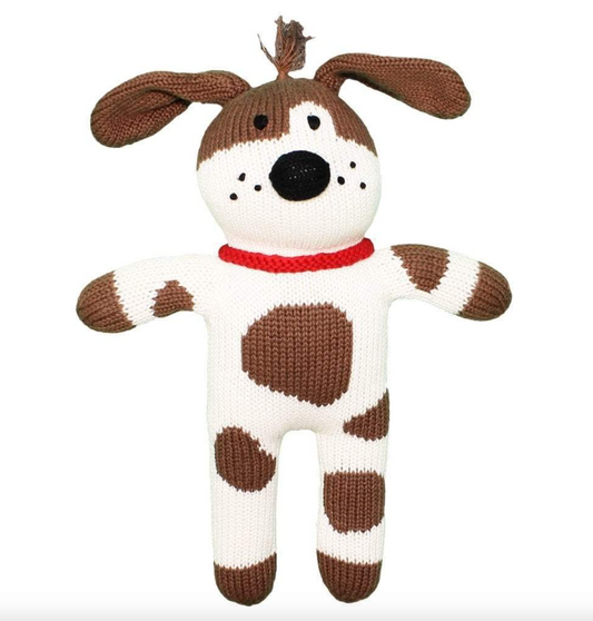 Knit Dog Spot 7" Toy Rattle