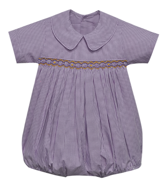Tiger Purple/Gold Smocked Boy Bubble