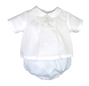 White Diaper Set/Hat