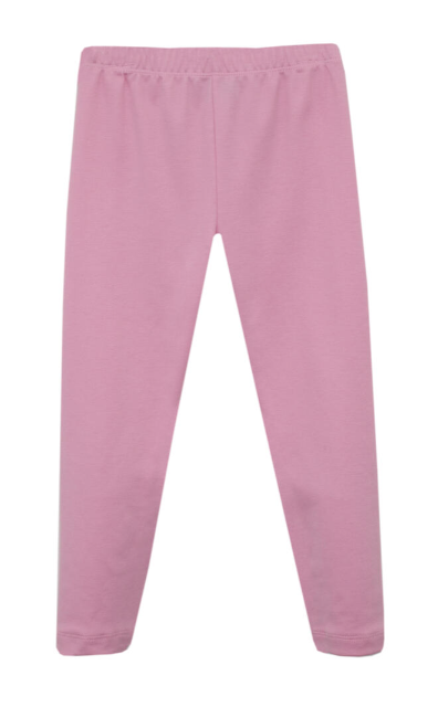 Pink Solid Knit Leggings