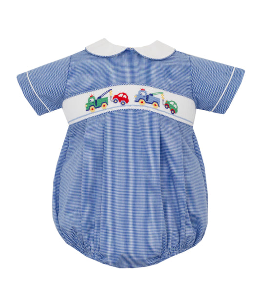 Tow Trucks Royal Blue Minigingham Boy's Bubble