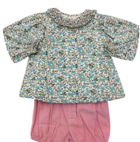 Pink Flowers Aspen Bloomer Set