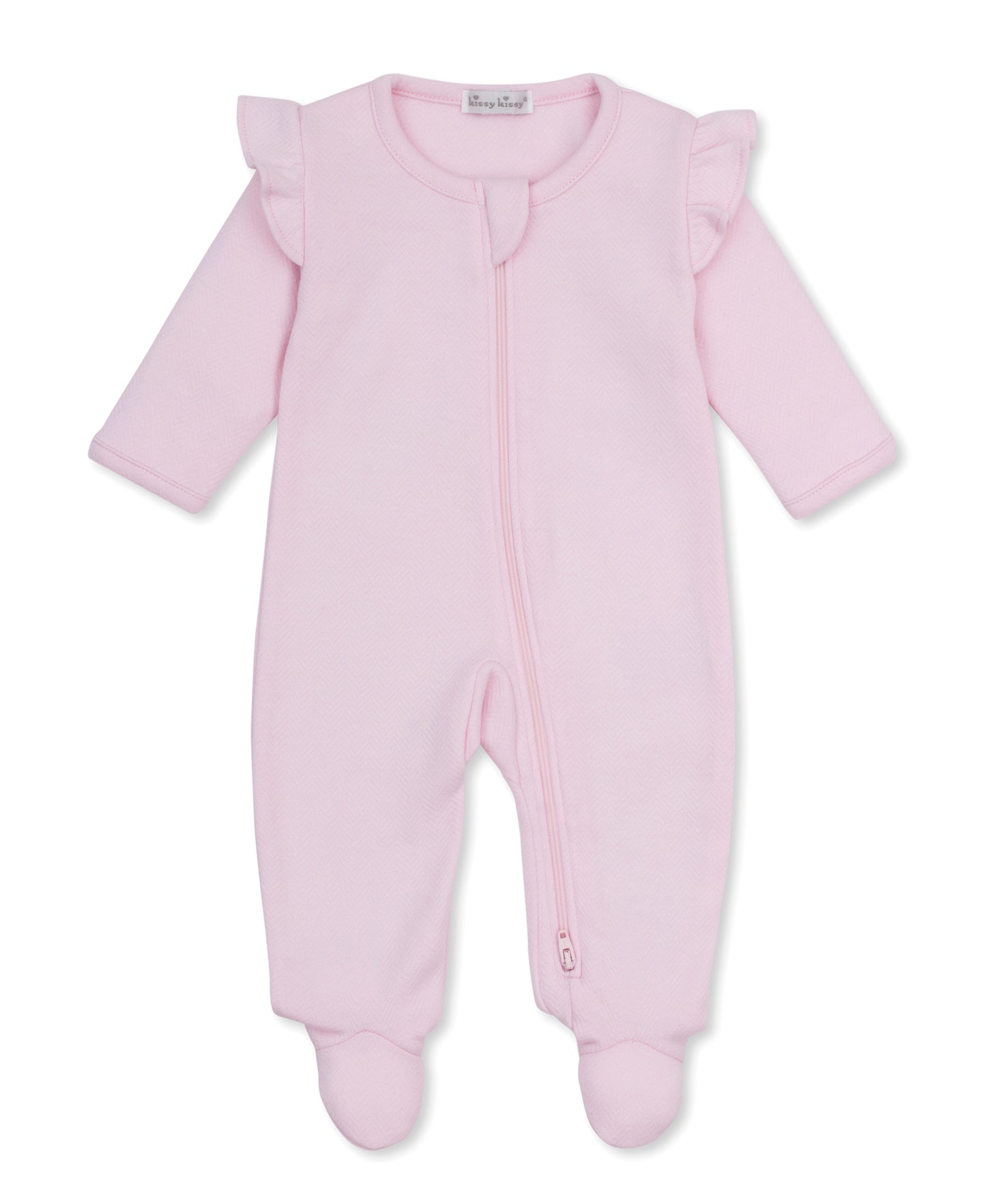 Jacquard Footie w/ Zip Pink