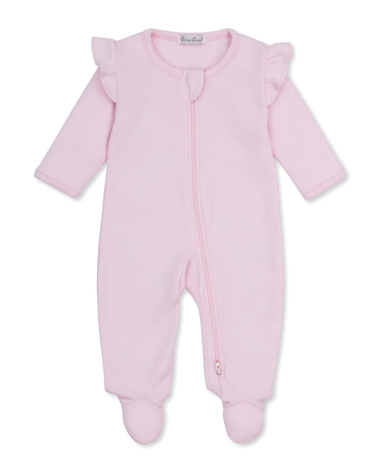 Jacquard Footie w/ Zip Pink