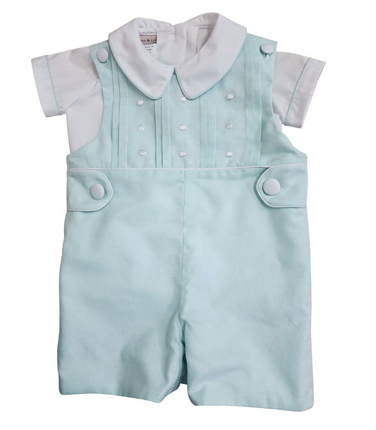 Classic Mint Embroidered fabric Boy's 2 pc set (V-8751S)