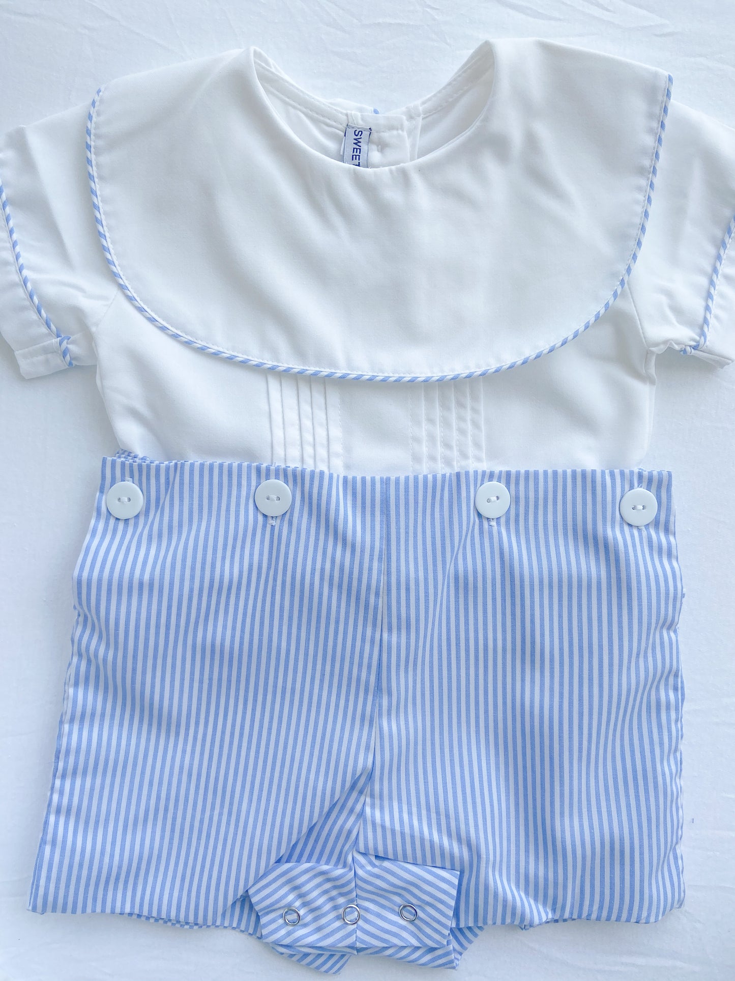 Jacob Blue Stripe Button On