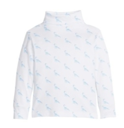 Printed Turtleneck Blue Dinosaur