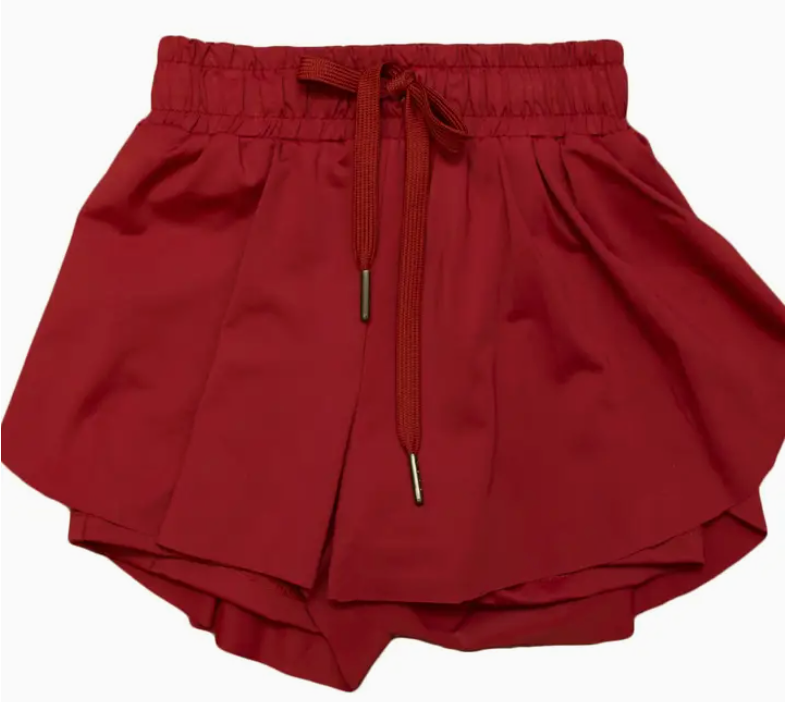 Red Butterfly Shorts - Tween