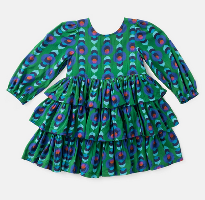 Girls Goldie Dress - Jade Geo -Tween