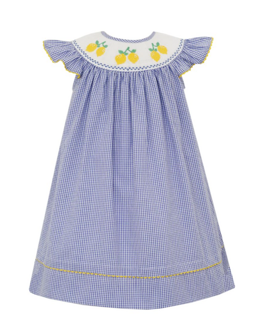 Royal Blue Gingham Seersucker Lemon Bishop