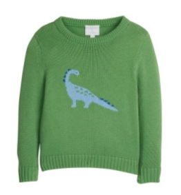 Intarsia Sweater Blue Dinosaur