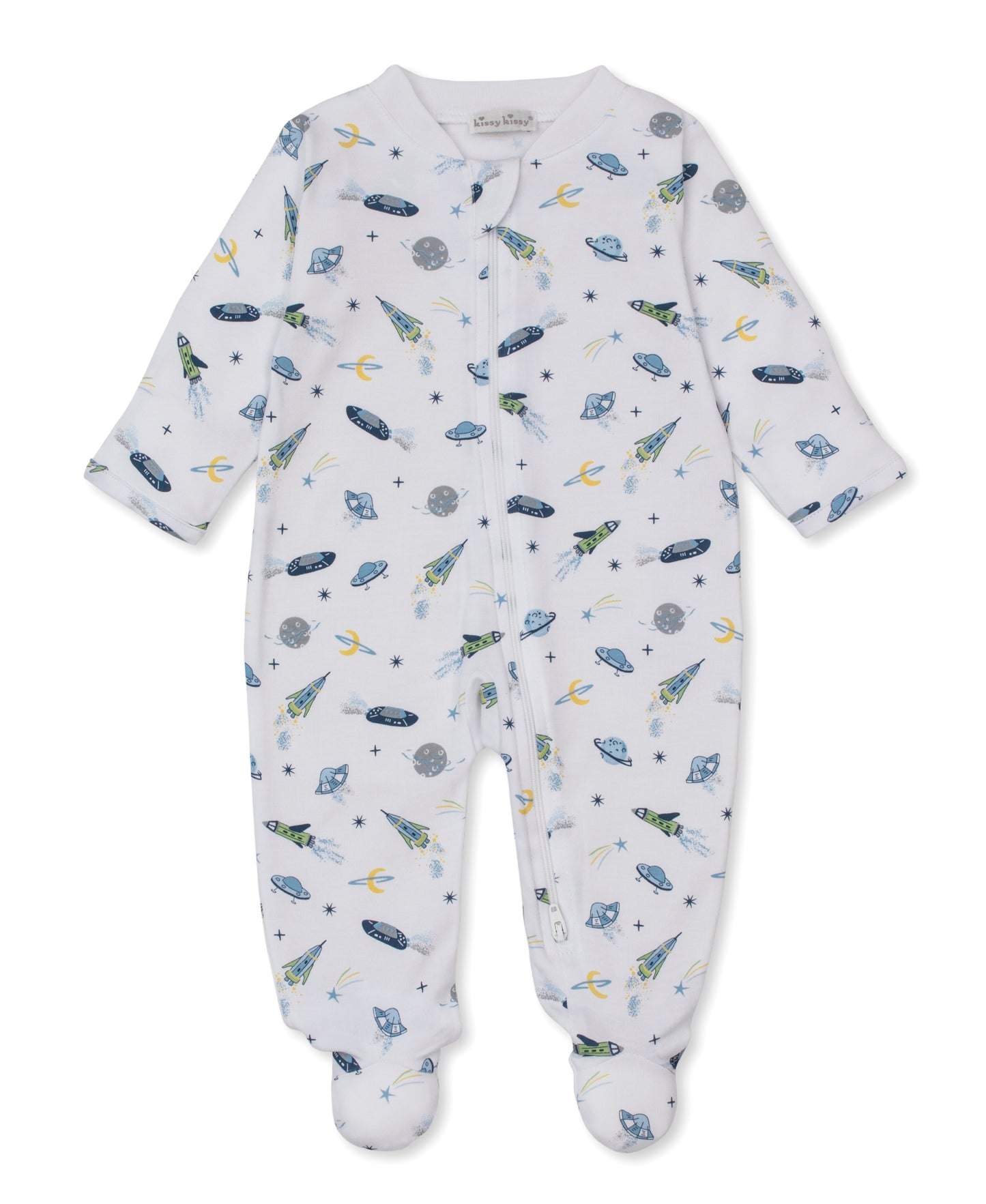 Footie w/Zip Print - Space Exploration