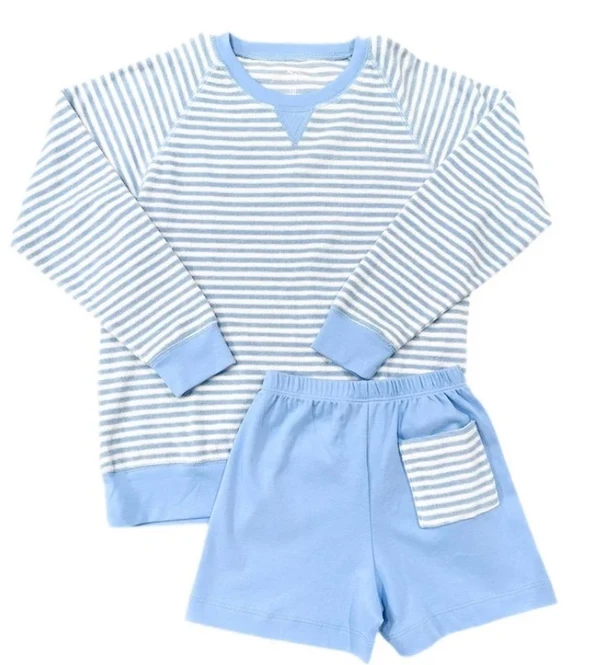 Blue Conrad Shorts with Terrycloth Pocket