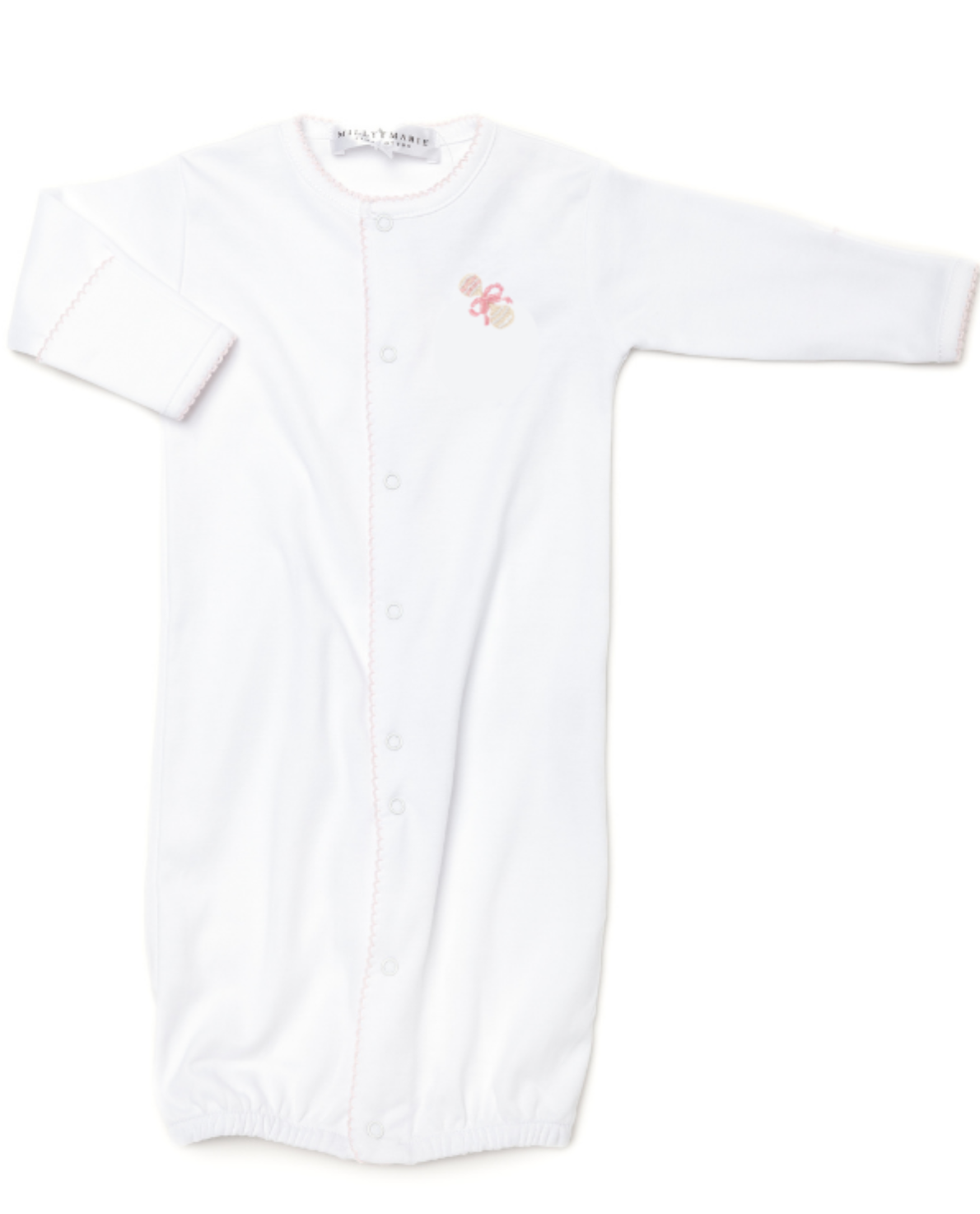 Pink Heirloom Rattle Pima Converter Gown