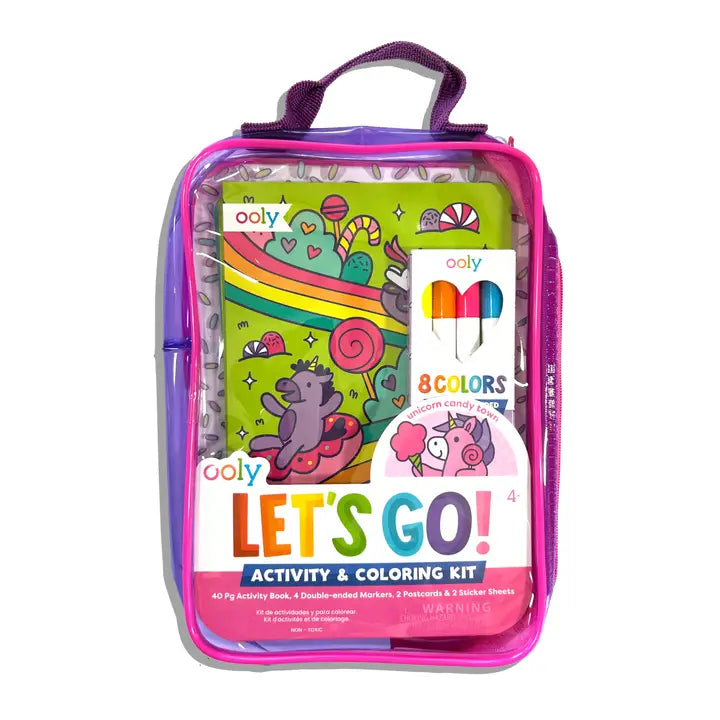 Let's Go Activity & Coloring Kit - Unicorn Candy Town