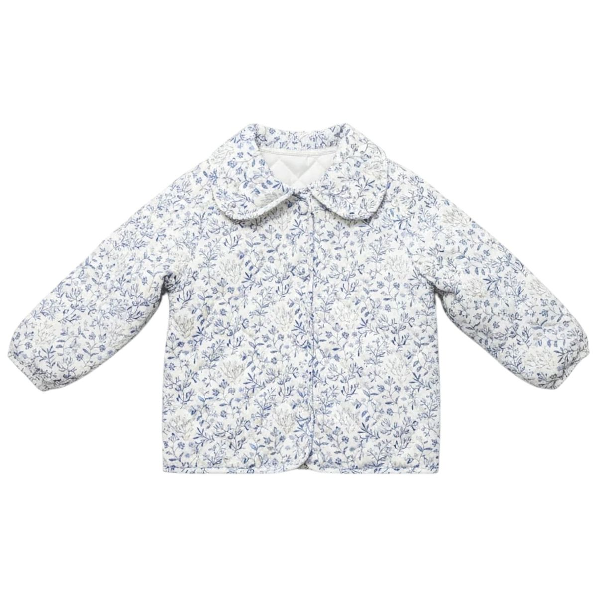 Quilted Coat in Navy Floral