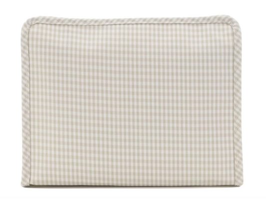 Roadie Large Zip Pouch - Gingham Pearl Grey