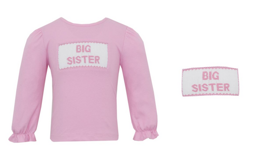 BIG SISTER - Pink knit Girl's T-shirt L/S (601QL-VF26)