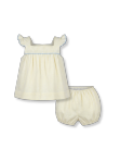 Sally Swing Set - Sunshine Stripe w/ Light Blue Ric Rac