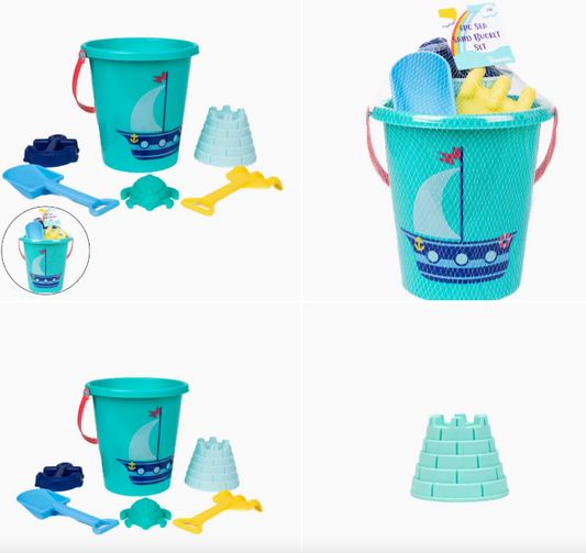 6 Piece Set Ship Sand Bucket Set